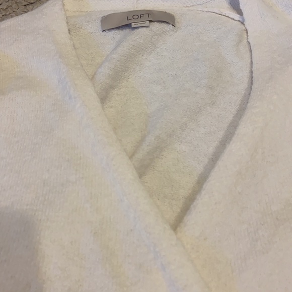 LOFT white bow-tie wrap around sweater size XS - Picture 7 of 7